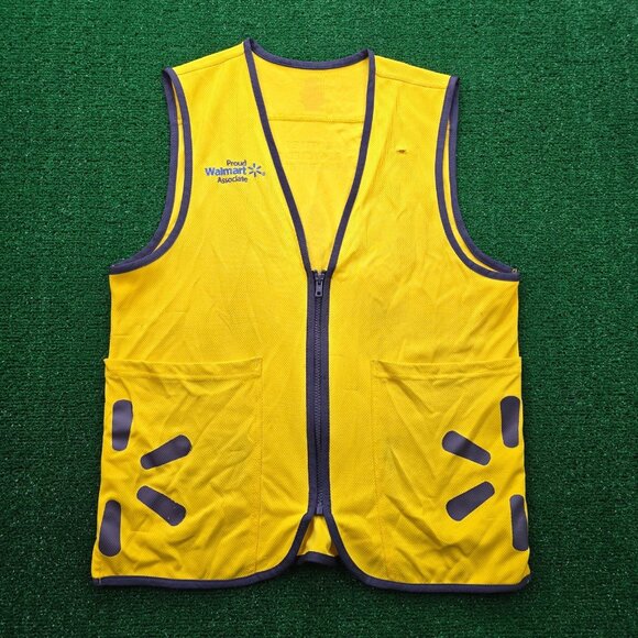 Walmart Proud Associate Vest Unisex Small Yellow Employee Uniform Work Wear - Picture 1 of 9